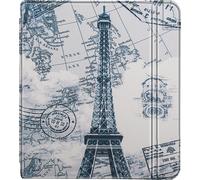 Case2go - Housse pour Tolino Epos 2 - Fermeture magnétique - 8 Pouce - Fonction Auto / Wake - Cuir Artificiel - Tour Eiffel