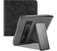 Case2go - Housse pour Tolino Epos 3 - Avec dragonne - 8 Pouce - Fonction Auto / Wake - Faux cuir - Noir