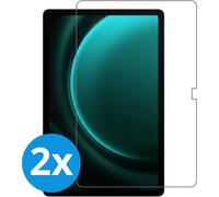 Case2go - Paquet de 2 Verre Trempé pour Samsung Galaxy Tab S9 FE Plus (2023) - 12.4 Pouce - Verre trempé - Anti-Rayures - Transparent clair