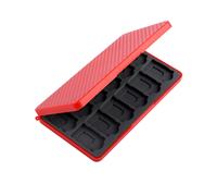Case2go - Pochette de cartes de jeu Nintendo Switch - 24 boîtes - silicone - Rouge