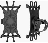 Case2go - Support universel pivotant pour téléphone portable de vélo - 4 à 6,5 pouces - Support pivotant - Silicone - Noir