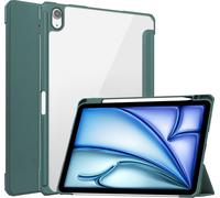 Case2go - Tablet hoes geschikt voor Apple iPad Air 11 (2024) - Acrylic Trifold case met Pencil houder - Lichtblauw
