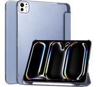Case2go - Tablet hoes geschikt voor Apple iPad Pro (2024) - Tri-fold Frosted Case met Auto/Wake Functie - Met Pencilhouder - 11 inch - Lichtblauw