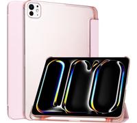 Case2go - Tablet hoes geschikt voor Apple iPad Pro (2024) - Tri-fold Frosted Case met Auto/Wake Functie - Met Pencilhouder - 11 inch - Lichtblauw