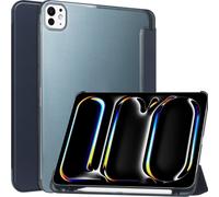 Case2go - Tablet hoes geschikt voor Apple iPad Pro (2024) - Tri-fold Frosted Case met Auto/Wake Functie - Met Pencilhouder - 11 inch - Lichtblauw
