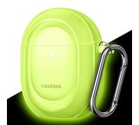 CASEBOT Coque pour Google Pixel Buds Pro 2 (2024) / Google Pixel Buds Pro (2022), Protection Robuste [LED Avant Visible], Vert Citron Brillant dans Le Noir