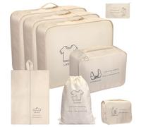 CaseBot Lot de 8 organiseurs de valises - Packing Cubes, organiseur de voyage avec cubes de rangement, sac à chaussures, sac à linge et crochets de toilette pour les amateurs de voyage ou les femmes