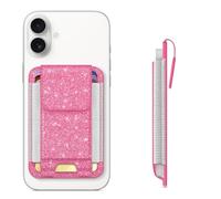 CASEBOT Magsafe Wallet Porte-cartes magnétique pour iPhone 16/15/14/13/12 - Compatible avec 6 cartes - Blocage RFID sécurisé - Porte-cartes de crédit fin pour homme et femme, rose bonbon, 3,7 x 2,5