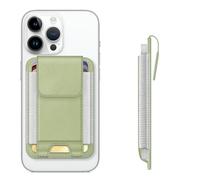 CASEBOT Porte-Cartes magnétique pour iPhone 17/16/15/14/13/12, Portefeuille avec Protection RFID, Cuir Slim, 6 Cartes, pour Femmes et Hommes (Vert)