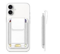 CASEBOT Porte-Cartes magnétique pour iPhone 17/16/15/14/13/12, Portefeuille avec Protection RFID, Cuir Slim, 6 Cartes, pour Femmes et Hommes (Blanc)