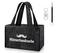 CASEBOT Sac à main en feutre pour homme avec 6 compartiments - Porte-bière avec décapsuleur pour bouteilles de 0,33 l / 0,5 l - Cadeau d'anniversaire amusant pour hommes, papa, ami, Sac à main pour