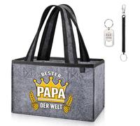 CASEBOT Sac à main en feutre pour homme avec 6 compartiments - Porte-bière avec décapsuleur pour bouteilles de 0,33 l / 0,5 l - Cadeau d'anniversaire amusant pour hommes, papa, ami, Papas Energie, Sac