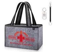 CASEBOT Sac à main en feutre pour homme avec 6 compartiments - Porte-bière avec décapsuleur pour bouteilles de 0,33 l / 0,5 l - Cadeau d'anniversaire amusant pour hommes, papa, ami, Premiers secours