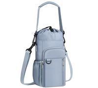CaseBot Sac de transport pour bouteille d'eau avec bandoulière, 81,3 à 1,2 l, pochette isotherme pour bouteille d'eau avec poche pour téléphone pour marche, randonnée, pique-nique, bleu nuageux