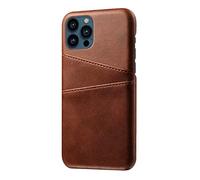 Casecentive Coque en cuir avec dos portefeuille pour iPhone 14 Pro - Marron