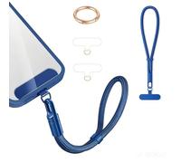 Casecond Chaîne de Téléphone Portable Lanyard Bande Bracelet Telephone Portable Cordon Courte Universelle Poignet Réglable Chaine Lanière avec 3 Patchs pour iPhone 16 Pro Max pour Porte-clés leu
