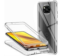 Coque pour Xiaomi Poco X3 NFC/Xiaomi Poco X3 Pro 360 Degrés Protection, Transparente Souple Mince Étui en Silicone TPU Front et PC Retour Anti-Scratch Anti Choc Bumper Full Body Housse Case