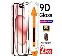 CASECOPS Lot de 2 Protecteurs d'Écran en Verre Trempé HD Anti-Éclatement Plein Écran, Auto-Nettoyant, Installation en Un Clic, Compatible avec iPhone 17 Pro Max, Verre Trempé Dureté 9H, Couverture Ple