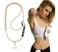 Casecret Cordon Telephone Portable Tour de Cou Universelle avec 2 Patches Mousqueton Collier de Longe Porte-clés Sangles Réglables en Nylon pour iPhone 17 Pro Max 16 Samsung Sport Voyage Outdoor Beige