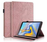 CaseFun Coque pour Samsung Galaxy Tab A 10,5 2018 SM-T590/SM-T595 Motif Arbre de la Vie PU Cuir Flip Housse Étui Portefeuille Cover Case avec TPU Silicone Carte de Slot, Or Rose