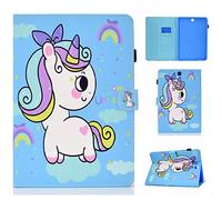 CaseFun Coque pour Samsung Galaxy Tab A 9.7 T550/T555 Etui de Protection Case Cover Multi Angles avec Auto Réveil/Sommeil et Carte de Documents Pocket Licorne
