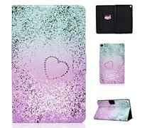 CaseFun Coque pour Samsung Galaxy Tab S6 Lite 10.4 P610/P615 Bling Glitter Amour Housse Etui de Protection en Cuir PU Case Cover Magnétique avec Fonction de Support
