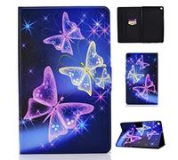 CaseFun Coque pour Samsung Galaxy Tab S6 Lite 10.4 P610/P615 Housse Etui de Protection en Cuir PU Case Cover Magnétique avec Fonction de Support, Papillon