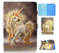 CaseFun Étui pour iPad 10.2 (7ème génération) 2019 Licorne, étui Portefeuille en Cuir magnétique Fin avec Support, Mise en Veille/réveil Automatique, Poche pour iPad 10.2