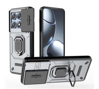 CaseGame Coque Compatible avec Xiaomi 14T avec Lentille Coulissante Couverture, Militaire Armor Antichoc Etui avec Support 360° Rotatif pour mais