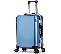 CASEGO Valise de Chariot à Cadre en Aluminium 24 Pouces Roue Universelle de Grande capacité matériau PC Anti-Rayures et résistant à l'usure Caisse d'embarquement (Blue 24 inch)