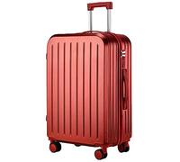CASEGO Valise de Grande capacité de 28 Pouces avec Porte-gobelet, Serrure à Code de Roue Universelle silencieuse, Chariot rétractable, Valise Unisexe (Red 26 inch)
