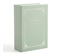 CASEGRACE Boîte à bijoux en cuir synthétique - Motif livre magique pour boucles d'oreilles, bracelets, colliers, bagues - Pour femmes et filles - Vert