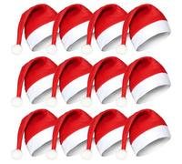 CASELIVE 12 Bonnets de Noël pour Adultes et Famille - Confortables Bonnets de Père Noël pour Fête, Décoration et Jeux de Rôle