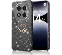 CaseLover Coque Compatible Xiaomi Redmi Note 14 Pro 5G Glitter, Paillette Coque avec Motif Coeur d'amour Mignon Transparent TPU Silicone Shock-Absorption Sparkle Housse Étui pour Xiaomi Poco X7 5G, B