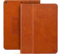 Casemade Étui en cuir véritable pour iPad 10,2" 7e/8e/9e génération (2019, 2020, 2021) - Étui fin italien de luxe de qualité supérieure avec double support et mise en veille/réveil automatique