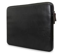 Casemade Housse en cuir véritable pour ordinateur portable / pochette intérieure zippée et doublure en laine compatible avec Apple MacBook, HP, Dell, Asus, Levovo (16 pouces - Noir)