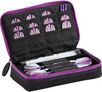 Casemaster Plazma Mallette pour fléchettes à pointe souple et en acier, peut contenir 3 fléchettes et dispose d'un tube de rangement intégré et de poches pour ailettes, pointes, tiges et objets personnels