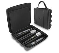 CASEMATIX Étui de microphone sans fil compatible avec quatre systèmes de microphones sans fil jusqu'à 10,8" par Sennheiser, Shure et plus encore - Étui élégant pour le voyage avec couvercle de