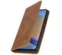 CaseMe Samsung A34 5G Housse vintage, portefeuille et support - Marron clair