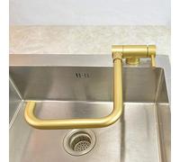 Casement Window Folding Kitchen Sink Faucets Faucets, 304 Stainless Steel, Kitchen Foldable Swivel, Foldable-Golden(Brushed a)