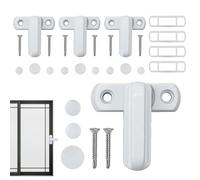 Casement Window Lock, Sliding Door Latch, 4-Piece Anti-Theft Aluminum Alloy Stopper for Home Apartment RV Hotel Office Safety Security Locking Set for Tracks and Panels Installation