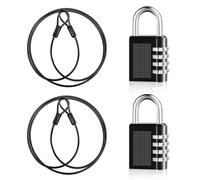 Casenly 2 Pièces Câble Acier Antivol, 1.5 m Câble de Sécurité avec œillets Câble Universel à Boucles avec Serrure à Combinaison Cadenas Velo Antivol pour Vélo, Moto, Skateboard