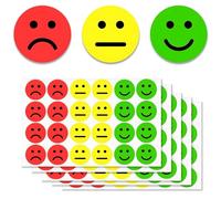 Casenly 2400 Pièces Autocollants D'humeur, 2.5cm, Rouges, Jaunes et Verts, Smiley Enfant Autocollant Sticker pour Élèves Tableau de Récompenses