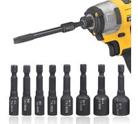 Casenly 8 pièces M4-M16 adaptateur taraud douilles, 1/4 pouce tige hexagonale taraud douilles adaptateur tournevis à frapper jeu de douilles taraud pour perceuse