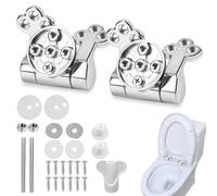 Casenly Charniere Abattant WC, Charnières de Siège de Toilette en Alliage de Zinc Charnières de Rechange pour Lunette de Toilette Fixations Remplacement WC Pour Sièges De Toilette