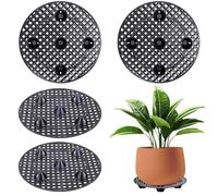 Casenly Élévateurs Pot Fleurs Maille Pad, 4 Supports de Pot de Fleurs, Porte Plante Supports Ronds pour Pots de Fleurs, Tapis de Jardinage en Maille pour Terrasse Intérieur Extérieur 20cm