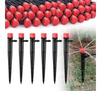 Casenly Goutteur Irrigation Réglable, 50 Pièces Goutteur d'irrigation Insertion 360 Degrés 8 Trous Goutteur Atomiseur Équipement pour Parterres de Fleurs, Jardins, Pelouse à Plante