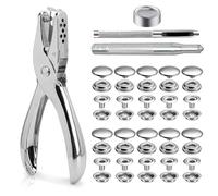 Casenly Lot de 200 boutons pression en acier inoxydable avec 3 outils de réglage pour vestes en cuir, jeans, sacs à main