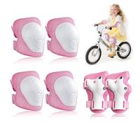 Casenly Protection Roller Enfant, 6 Pcs Equipement de Protection Réglable Genouillères Coudières Protège-Poignets pour Patins à roulettes, Cyclisme, Vélo, Planche à roulettes (Rose)