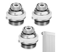 Casenly Vanne de radiateur à Purge Automatique, 3 Pièces Vanne de Purge BSP 1/2" Soupape Évacuation à Air Évent Automatique en Laiton à Air à Coupure